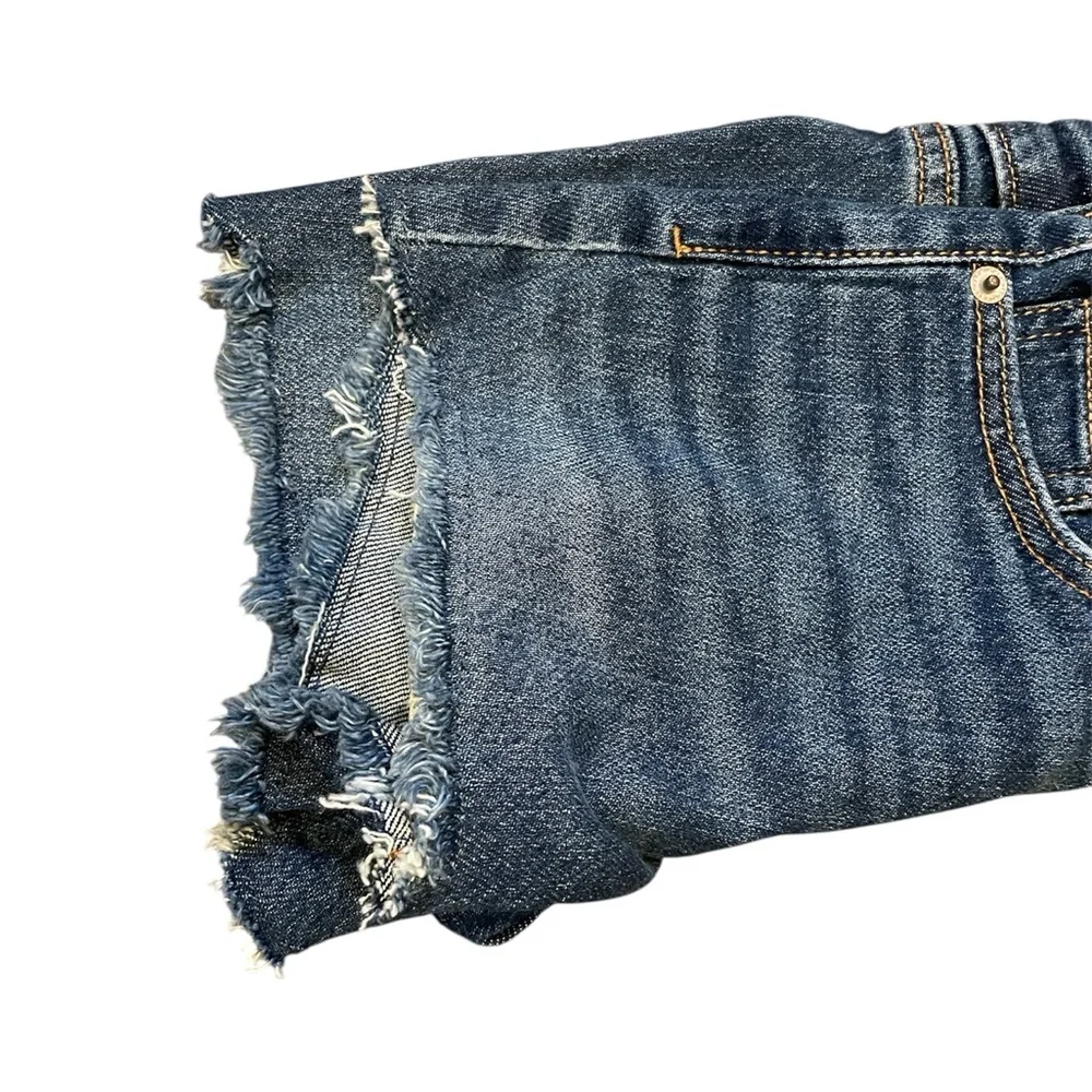 Cat & Jack Denim Stretch Adjustable Fray Hem Shorts‎